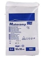 Gaziki, kompresy z gazy niejałowe Matocomp 10x10 cm 100 szt